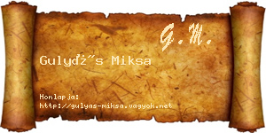 Gulyás Miksa névjegykártya