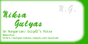 miksa gulyas business card
